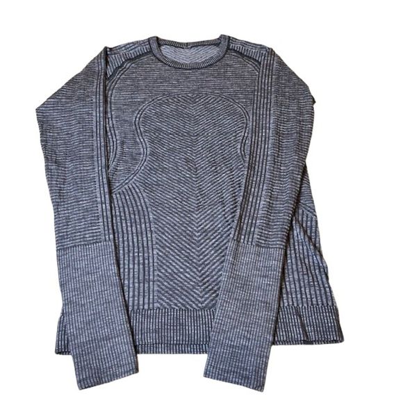 Lululemon Swiftly Tech Long Sleeve Crew Tempo Stripe Black White - Picture 3 of 11